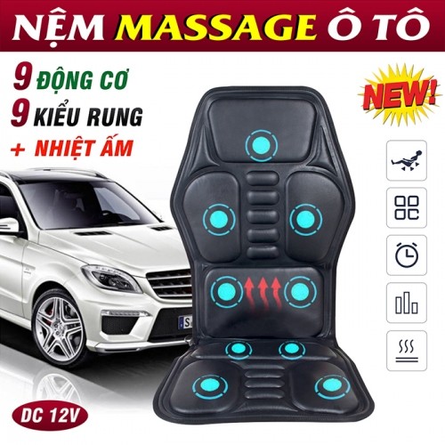 Ghế đệm massage ô tô rung và nhiệt nóng hàng cao cấp YIJIA YJ-308 - 12V, 24V